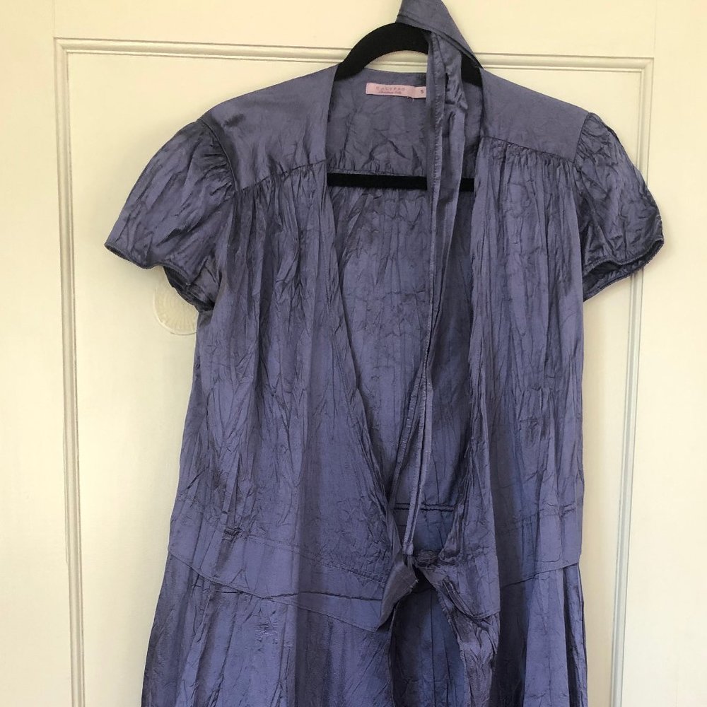 Calypso Metallic Blue Wrap Dress